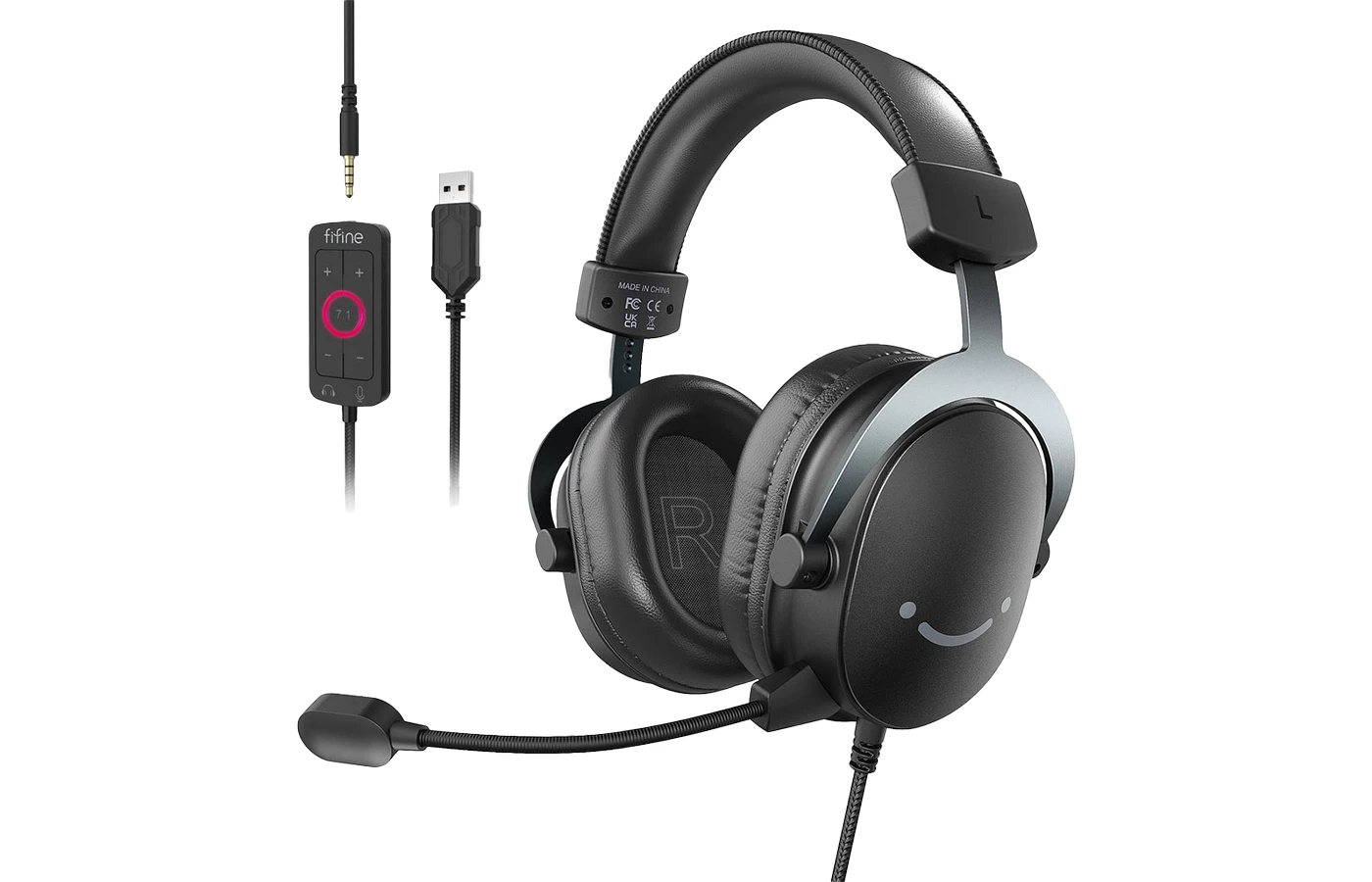 FIFINE AmpliGame H9 3.5mm Gaming Headset with USB Control Box